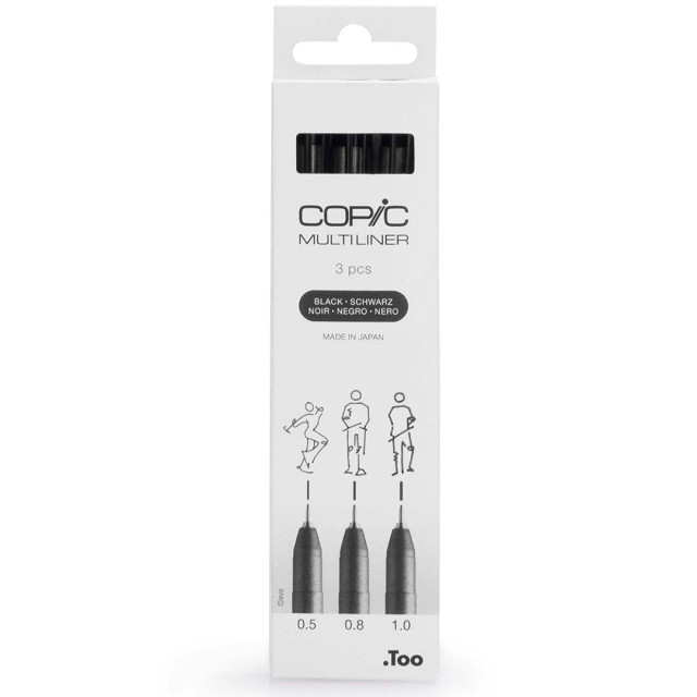 Multiliner Classic 3er-Set Black Broad