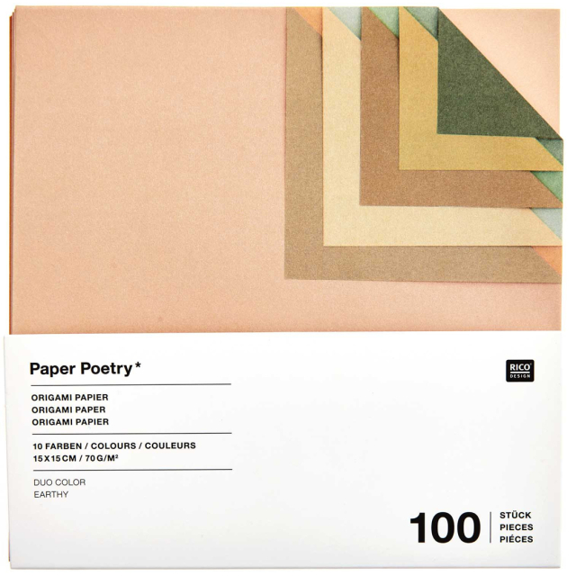 Origami-Papier Duo Colour Earthy 15x15 cm 100 Blatt