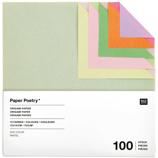 Origami-Papier Duo Colour Pastel 15x15 cm 100 Blatt