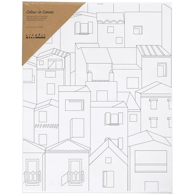 Leinwand mit Druck 24x30cm 360g Mittelmeerstadt