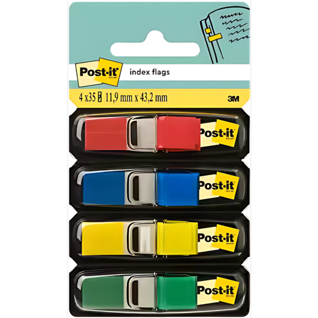Post-it Indexreiter 11,9 x 43,2 mm 4 Farben Set 1