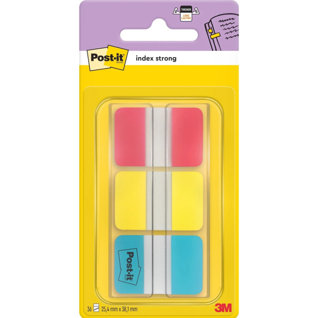 Post-it Indexreiter 25,4 x 38,1 mm Strong, 3 Farben