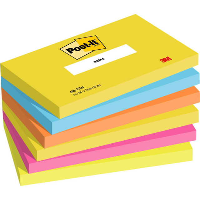 Post-it Super Sticky 76x127 Farbmix Energetic 6er-Pack