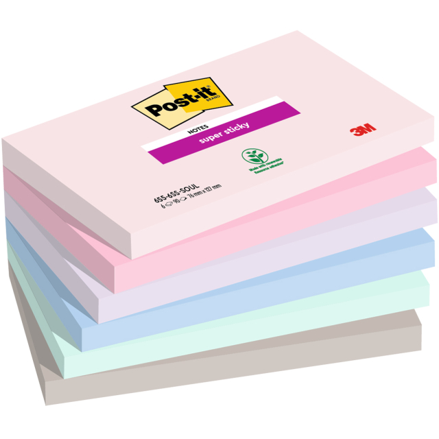 Post-it Super Sticky 76x127 Farbmix Soulful 6er-Pack