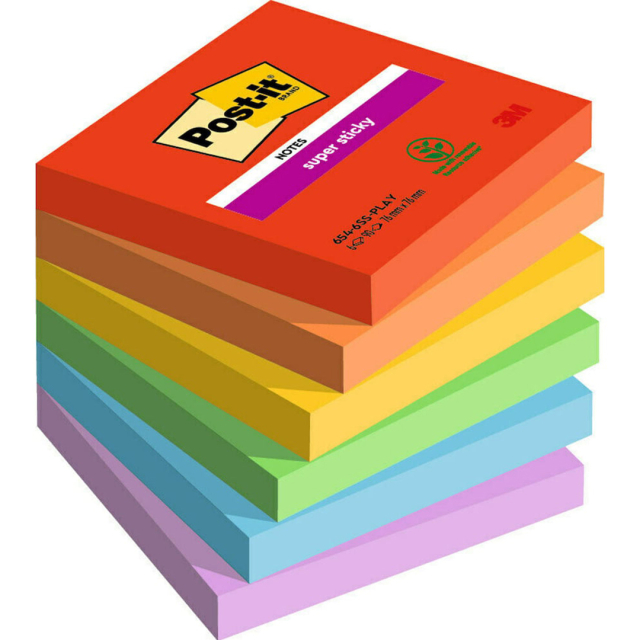 Post-it Super Sticky 76x76 Farbmix Playful 6er-Pack