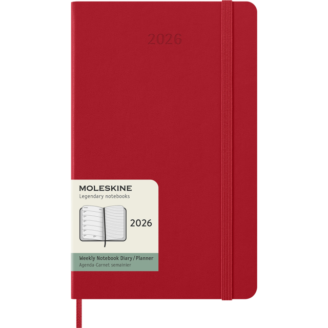 Kalender 12M Weekly Notebook 2026 Hardcover Large Red