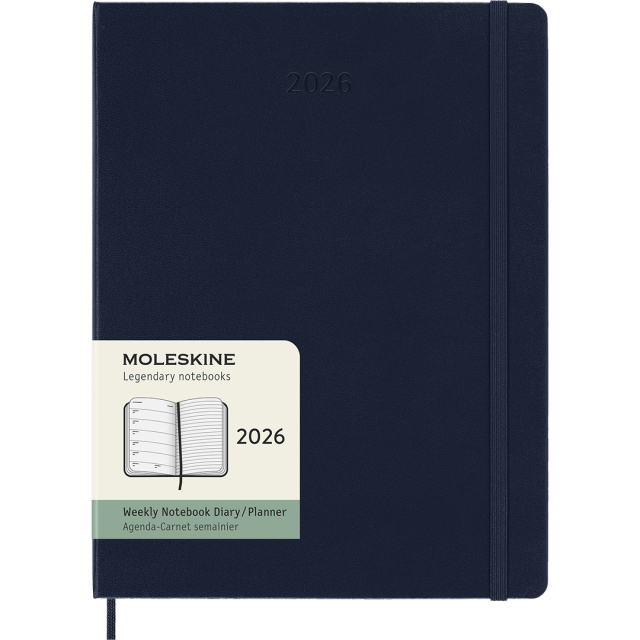 Kalender 12M Weekly Notebook 2026 Hardcover XL Sapphire Blue
