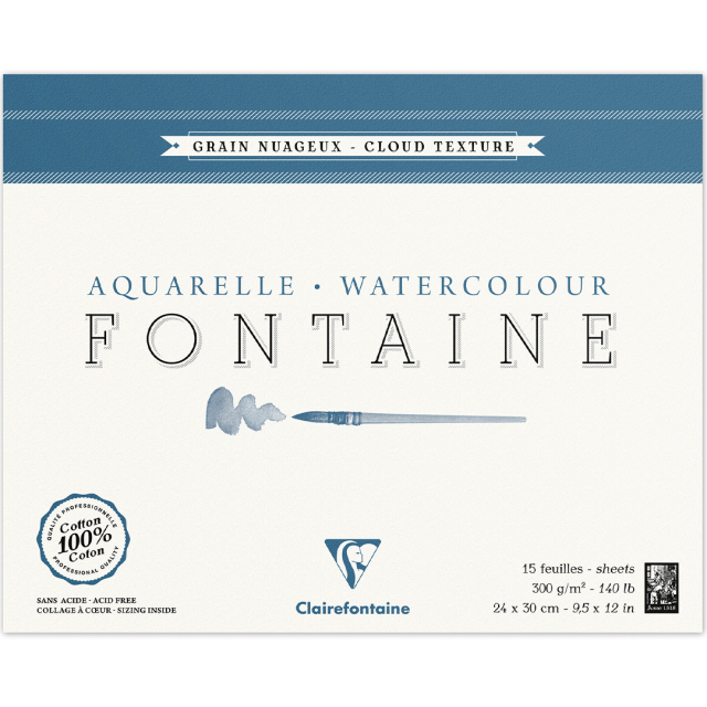 Fontaine Aquarellblock Cloud Texture 24x30 cm 300g