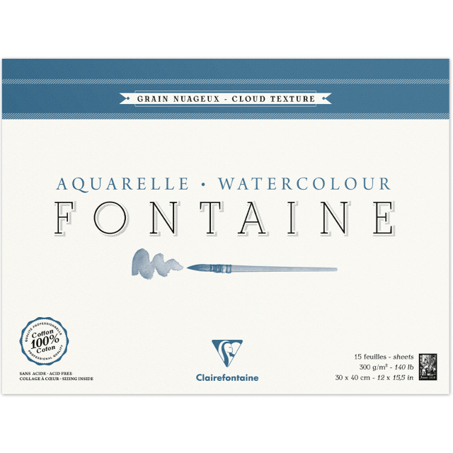 Fontaine Aquarellblock Cloud Texture 30x40 cm 300g