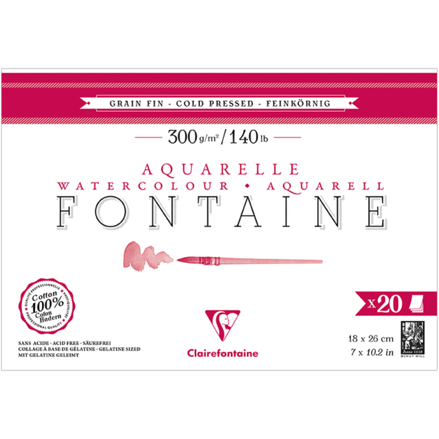 Fontaine Aquarellblock CP 18x26 cm 300g