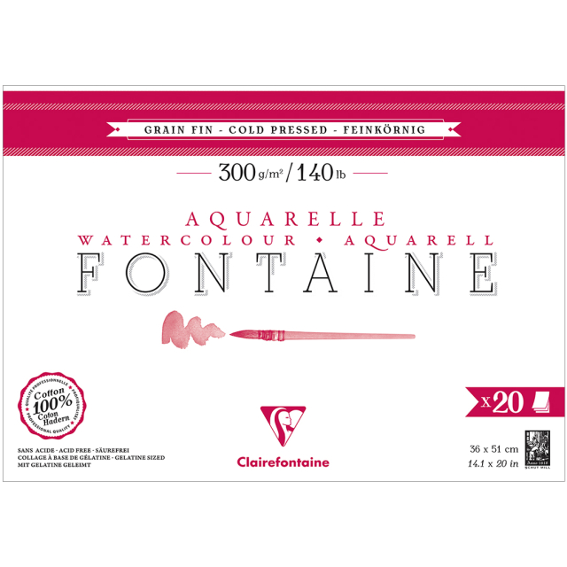Fontaine Aquarellblock CP 36x51 cm 300g