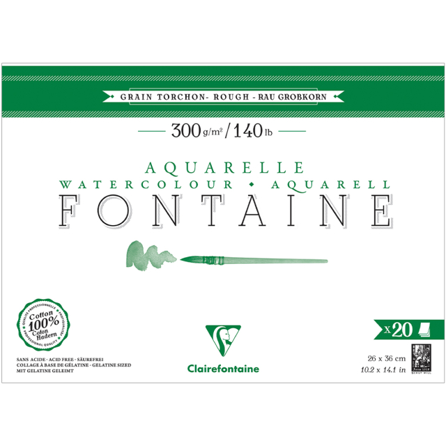 Fontaine Aquarellblock Rough 26x36 cm 300g