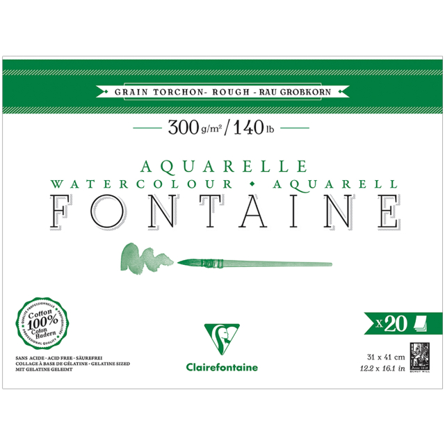 Fontaine Aquarellblock Rough 31x41 cm 300g