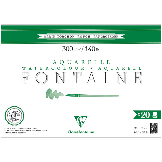 Fontaine Aquarellblock Rough 36x51 cm 300g