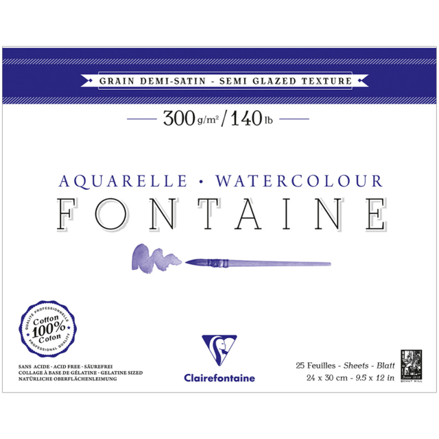 Fontaine Aquarellblock Semi-Glazed 24x30 cm 300g