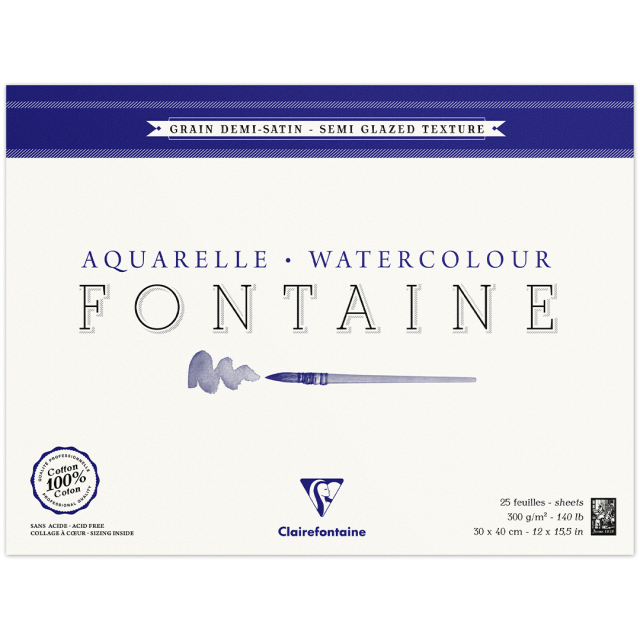 Fontaine Aquarellblock Semi-Glazed 30x40 cm 300g