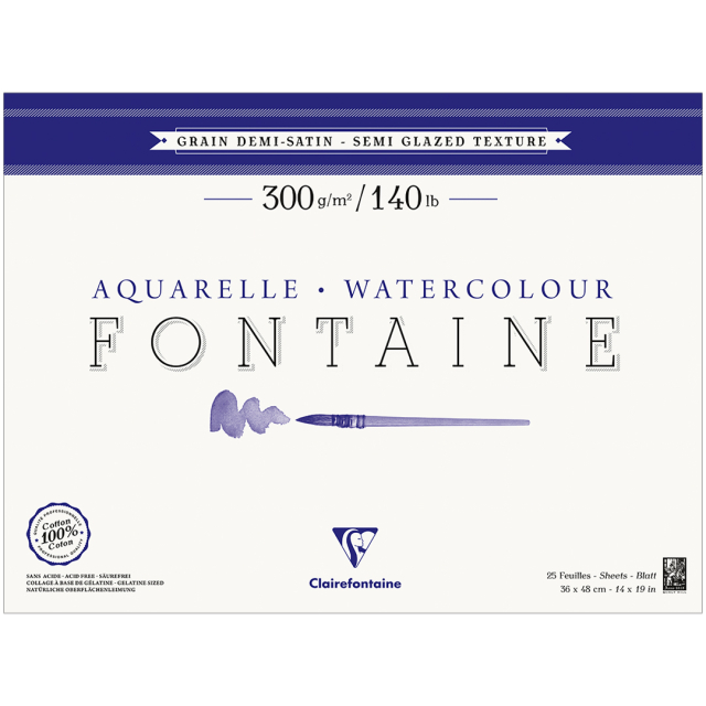 Fontaine Aquarellblock Semi-Glazed 36x48 cm 300g