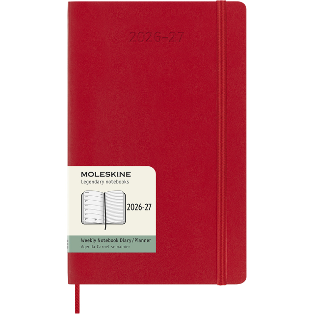 Kalender 18M WeekNote Soft Cover Large Red