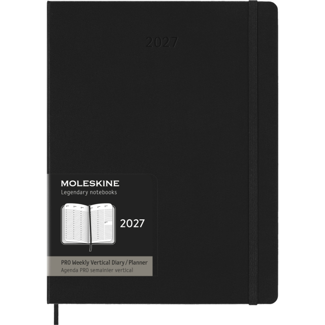 Kalender 12M Weekly Vertical PRO 2027 Hardcover XL Black 