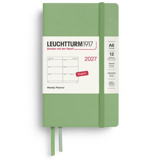 Kalender Weekly Planner 2027 A6 Sage
