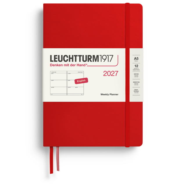 Kalender Weekly Planner 2027 A5 Cherry