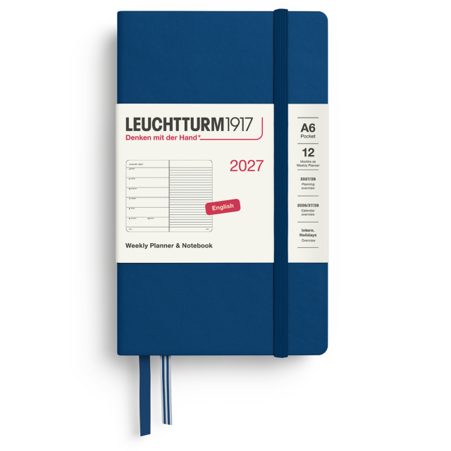 Kalender Weekly Planner & Notebook 2027 A6 Indigo