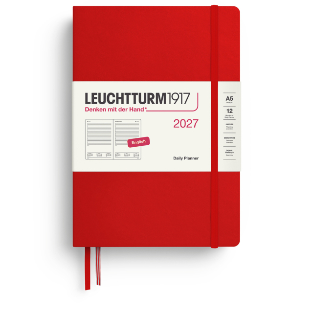 Kalender Daily Planner 2027 A5 Cherry