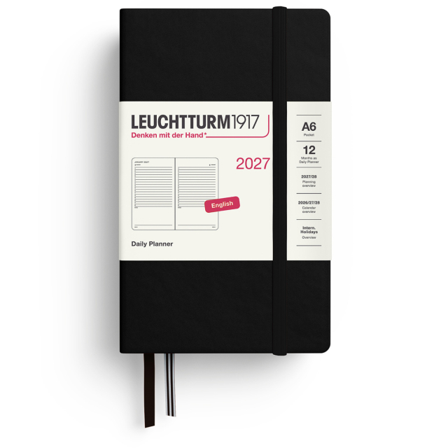 Kalender Daily Planner 2027 A6 Black