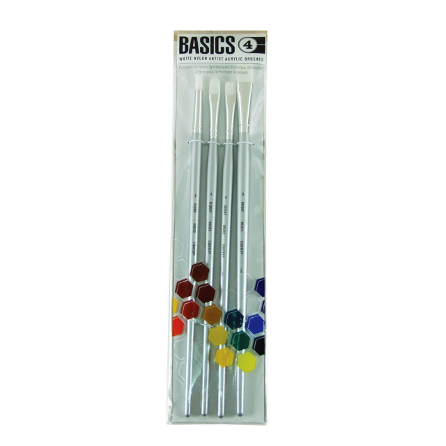 Synthetikpinsel Acryl Long Handle 4er-Set