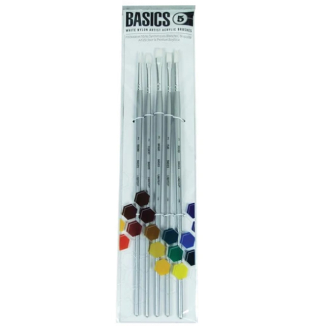 Synthetikpinsel Acryl Long Handle 5er-Set