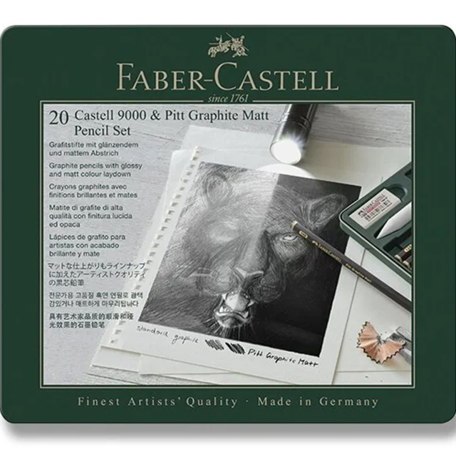 Bleistift-Set Pitt Graphite Matt + Castell 9000 20-teilig
