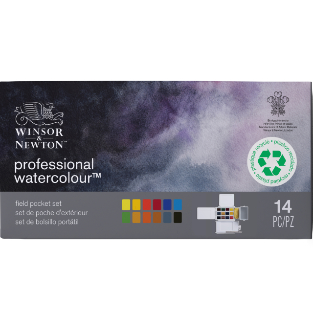 Professional Aquarellfarbe 1/2 Näpfchen Field Box 12er-Set