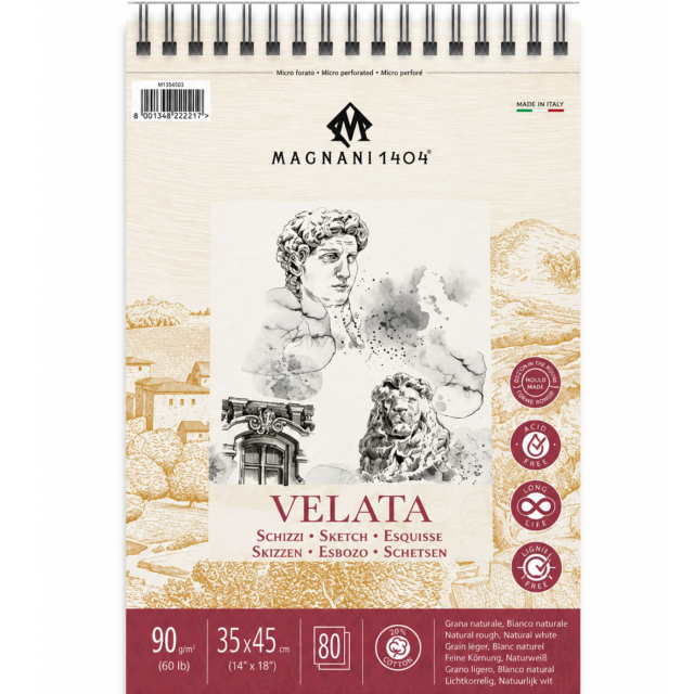Skizzenblock Spiral Velata 90g 35x45 cm