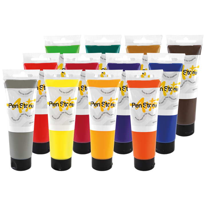 Acrylfarbe 120 ml 12-set in der Gruppe Künstlerbedarf / Künstlerfarben / Acrylfarbe bei Pen Store (set_arts3)