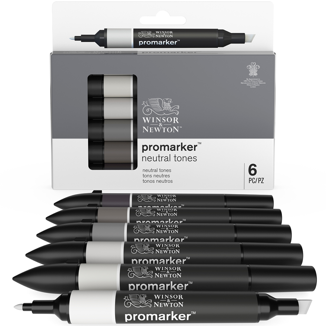 ProMarker 6er-Set Neutral Grey tones in der Gruppe Stifte / Künstlerstifte / Illustrationsmarker bei Pen Store (100541)