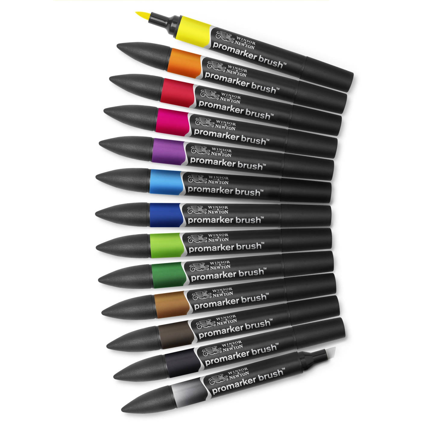 ProMarker Brush Vibrant Tones 12er-Set + Blender in der Gruppe Stifte / Künstlerstifte / Marker bei Pen Store (100557)