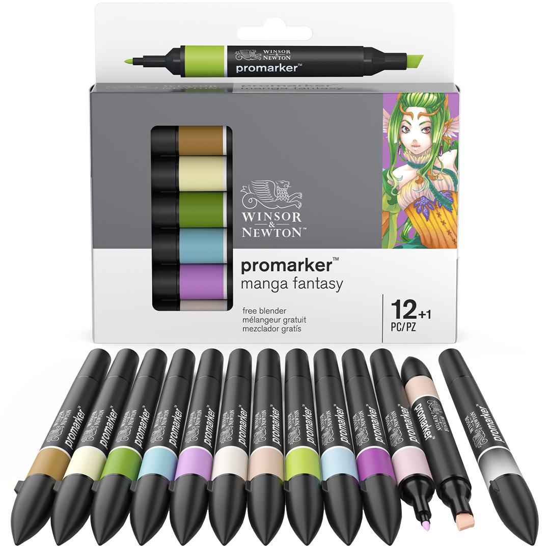 ProMarker 12er-Set + Blender (Manga Fantasy) in der Gruppe Stifte / Künstlerstifte / Illustrationsmarker bei Pen Store (100561)