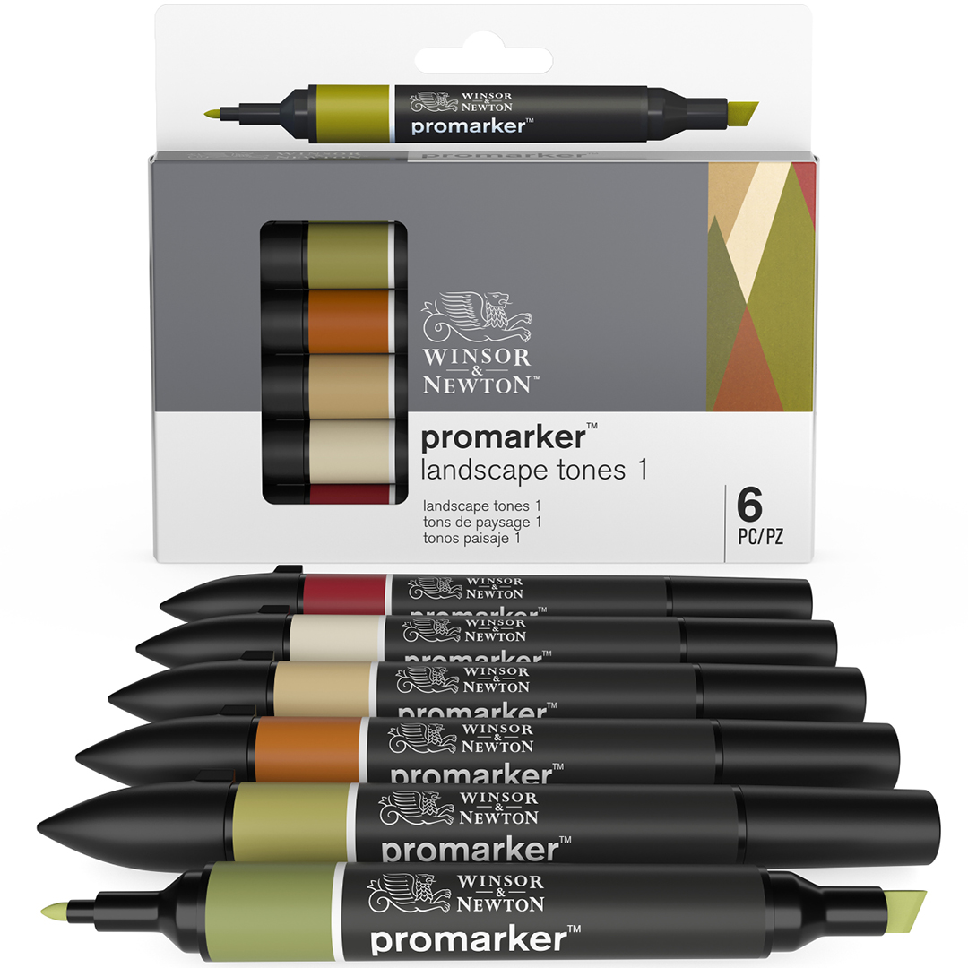 ProMarker 6er-Set Landscape Tones in der Gruppe Stifte / Künstlerstifte / Illustrationsmarker bei Pen Store (100566)