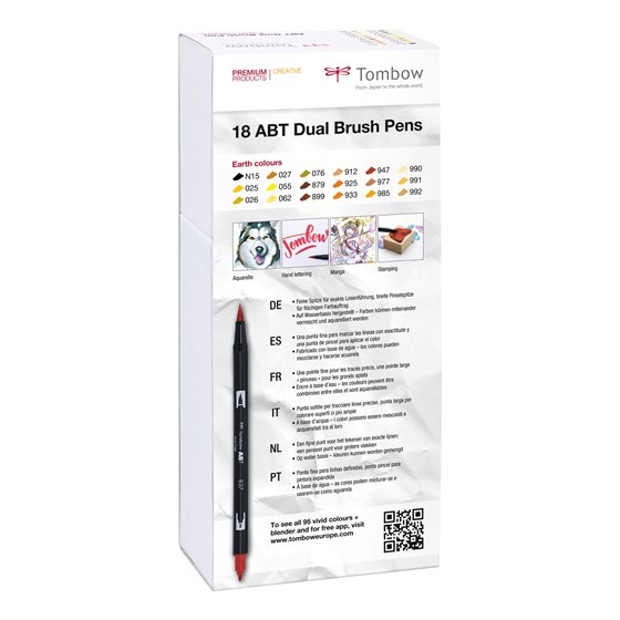 ABT Dual Brush Stift 18er-Set Earth in der Gruppe Stifte / Künstlerstifte / Pinselstifte bei Pen Store (101095)
