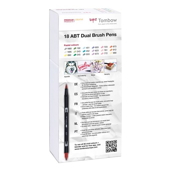 ABT Dual Brush Stift 18er-Set Pastel in der Gruppe Stifte / Künstlerstifte / Pinselstifte bei Pen Store (101096)