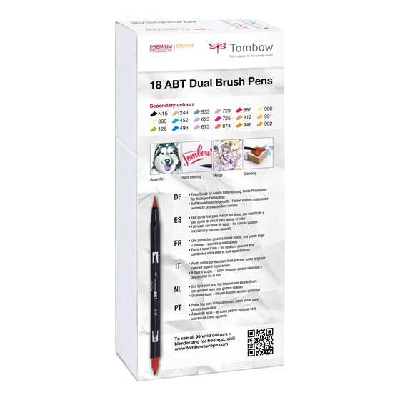 ABT Dual Brush Stift 18er-Set Secondary in der Gruppe Stifte / Künstlerstifte / Pinselstifte bei Pen Store (101097)
