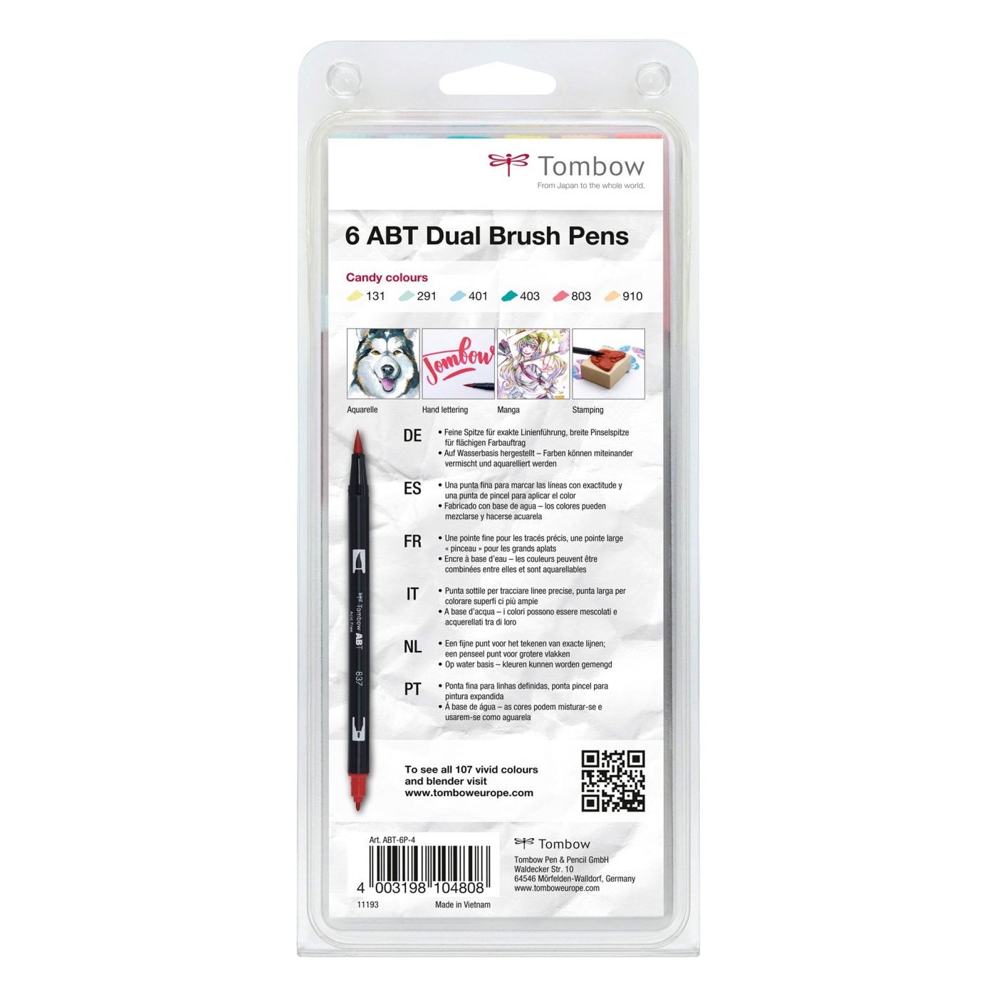 ABT Dual Brush Stift 6er-Set Candy in der Gruppe Stifte / Künstlerstifte / Pinselstifte bei Pen Store (101108)
