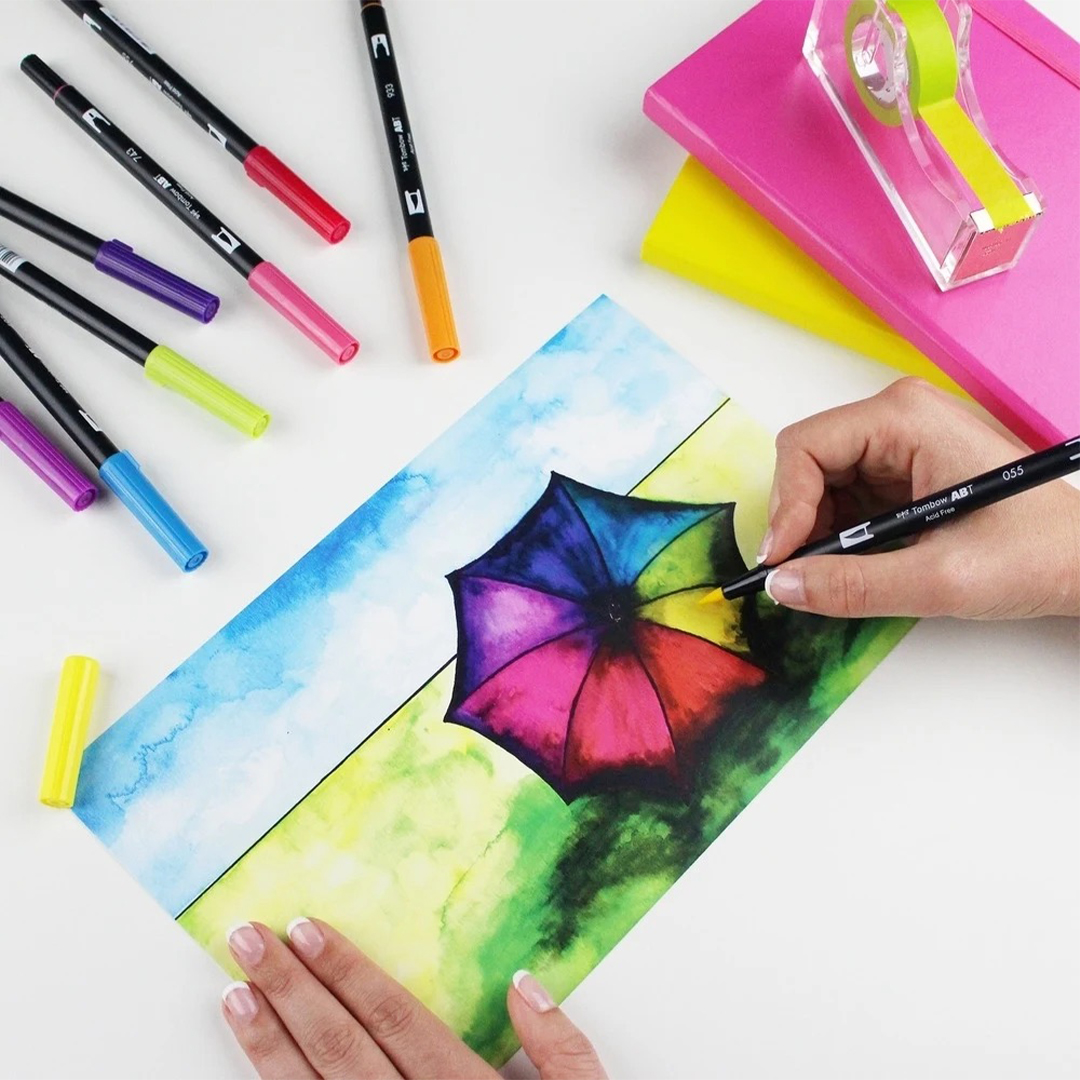 Tombow Dual Brush Pen Set – 18 Farben Mit 2 Spitzen Für Lettering & Aquarell