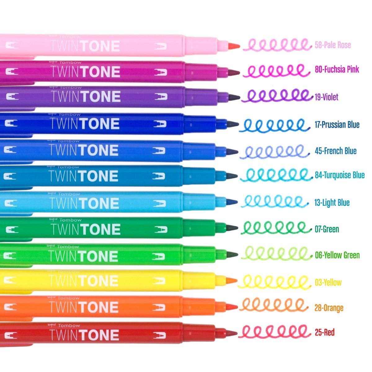TwinTone Marker Rainbow 12er-Set in der Gruppe Stifte / Künstlerstifte / Marker bei Pen Store (101130)