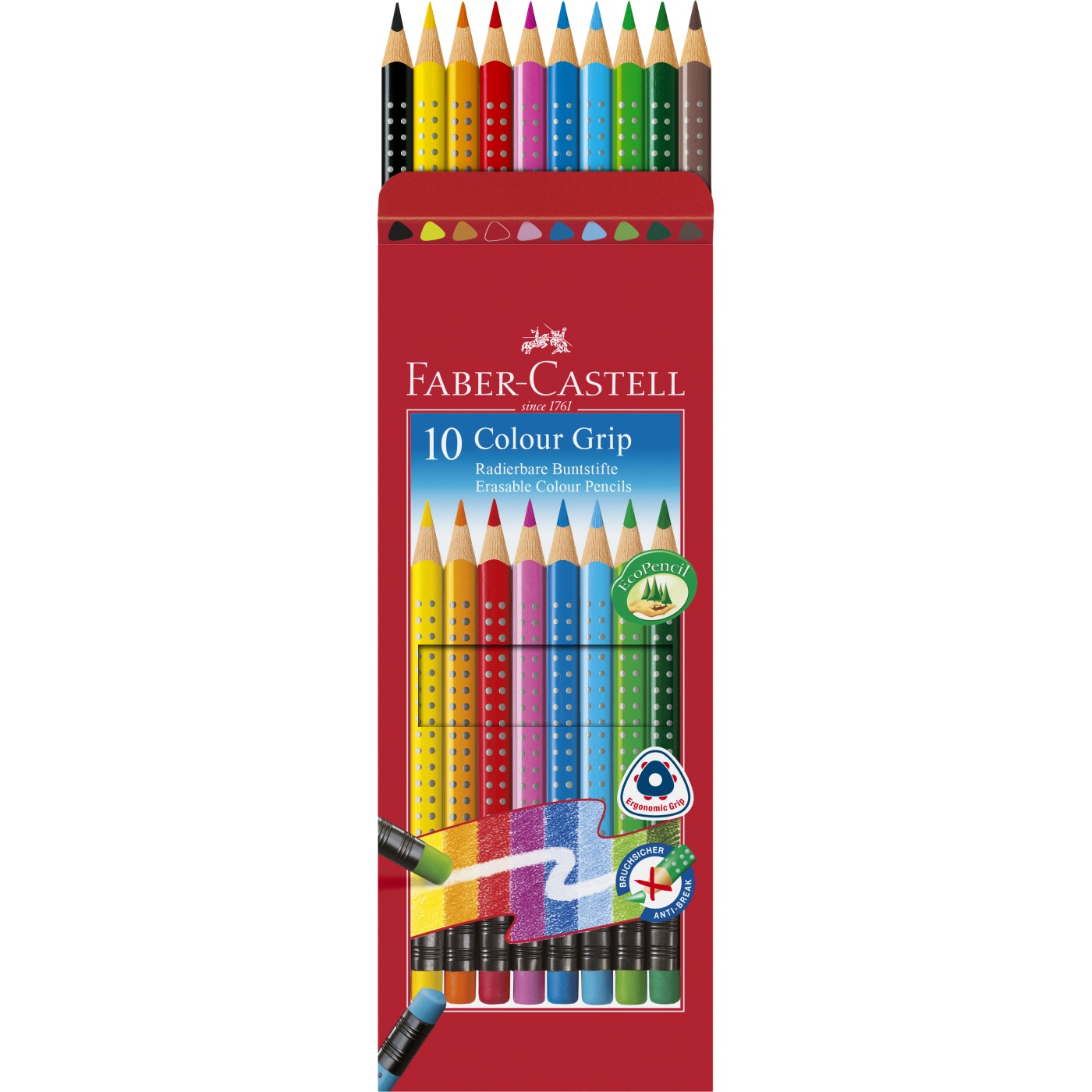 Colour Grip Radierbare Buntstifte 10er-Set (3+ Jahre) in der Gruppe Kids / Stifte für Kinder / Buntstifte für Kinder bei Pen Store (101397)