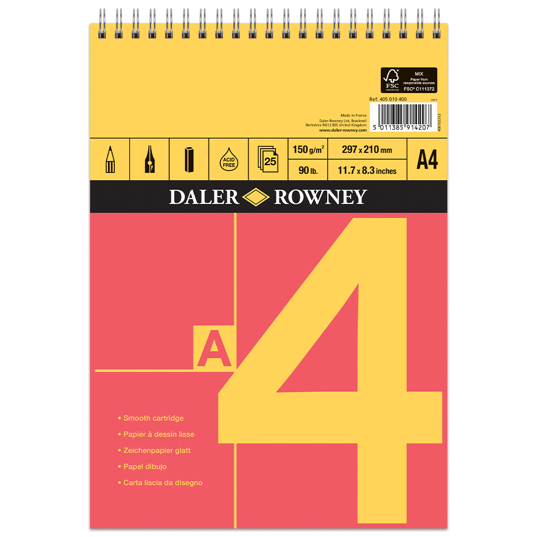 Daler Rowney Eco Zeichenblock A3 – 120g, 30 Blatt, Feinkörnig, Grün