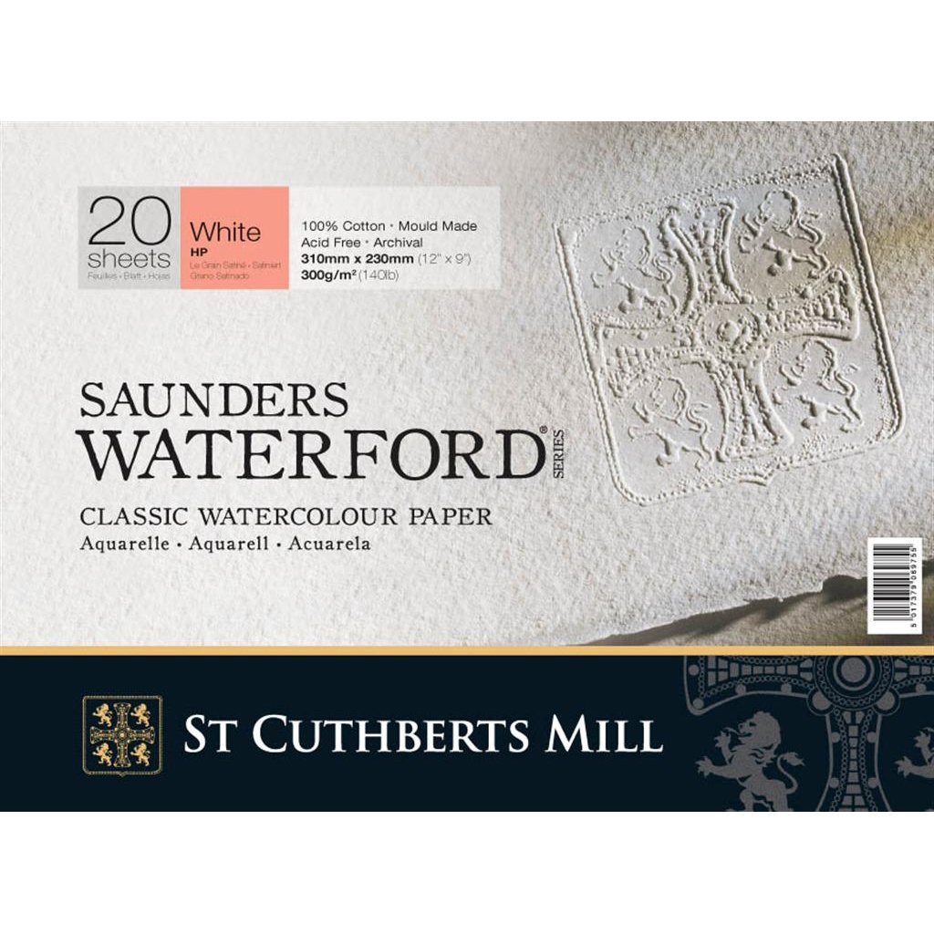 Saunders Waterford Aquarellpapier White HP 31x23 cm 300g in der Gruppe Papier & Blöcke / Künstlerblöcke / Aquarellpapier bei Pen Store (101504)