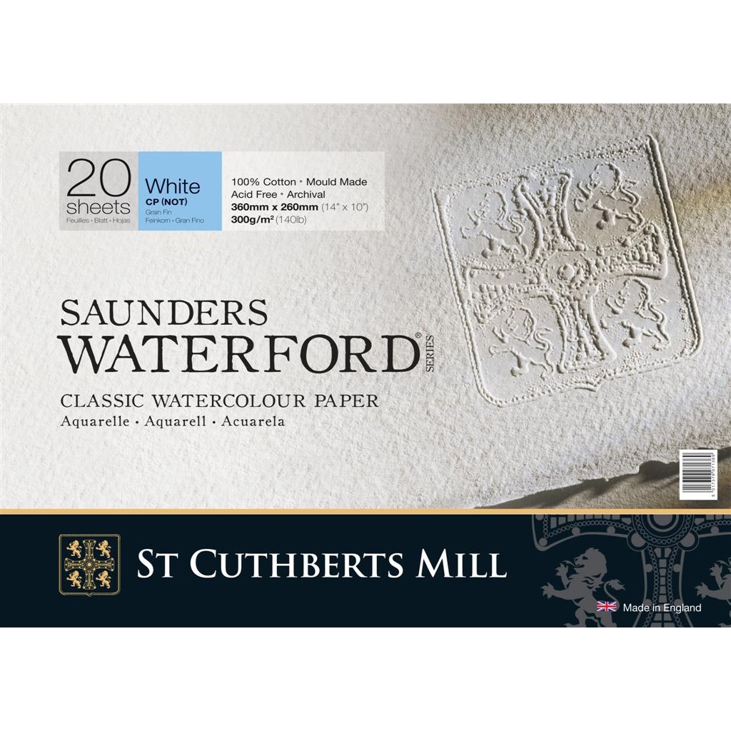 Saunders Waterford Aquarellpapier White CP/NOT 36x26 cm 300g in der Gruppe Papier & Blöcke / Künstlerblöcke / Aquarellpapier bei Pen Store (101513)