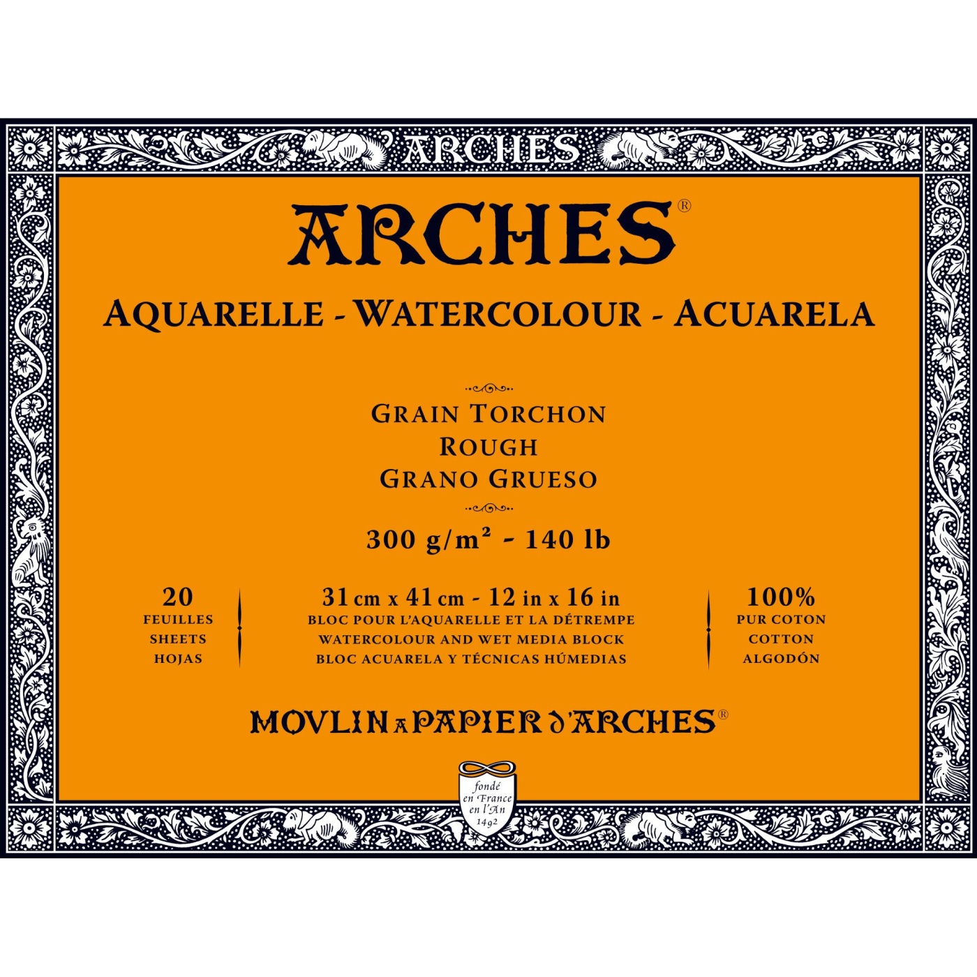 Aquarellblock Rough 300 g 31 × 41 cm in der Gruppe Papier & Blöcke / Künstlerblöcke / Aquarellpapier bei Pen Store (101527)
