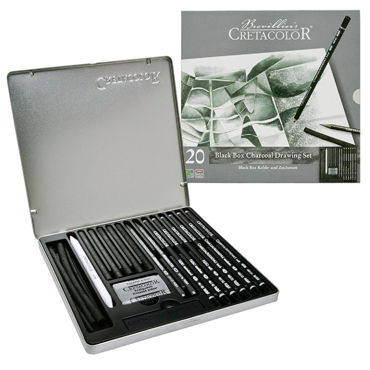 Black Box Zeichenkohle-Set in der Gruppe Künstlerbedarf / Buntstifte und Bleistifte / Kohlestifte und Zeichenkohle bei Pen Store (105033)